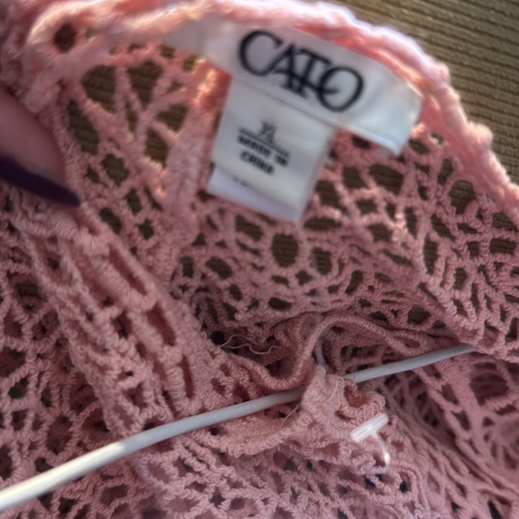 Cato Blush Crochet Lace Blouse NWOT - Picture 4 of 4